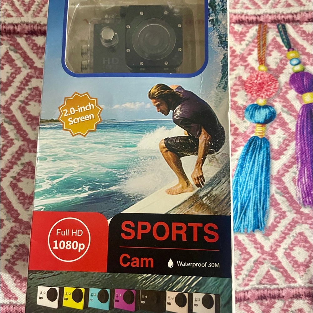 Sports Cam Full HD 1080p Black Waterproof